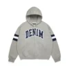Sudadera con capucha y cremallera a rayas DT, gris
