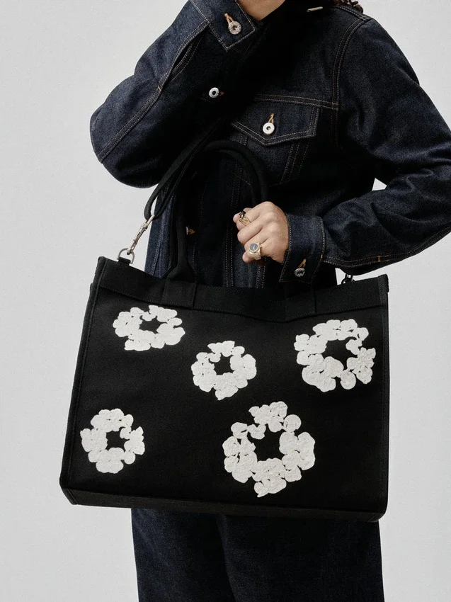 Bolso de lona «Cotton Wreath» grande