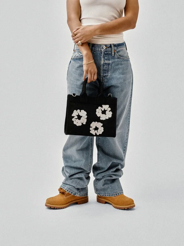 Bolso de lona «Cotton Wreath» pequeño
