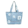 Bolso tote de Denim lavado claro con diseño de Cotton Wreath