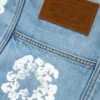 Bolso tote de Denim lavado claro con diseño de Cotton Wreath