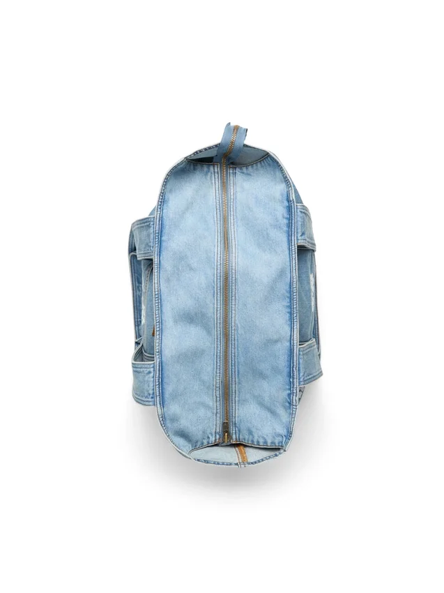 Bolso tote de Denim lavado claro con diseño de Cotton Wreath