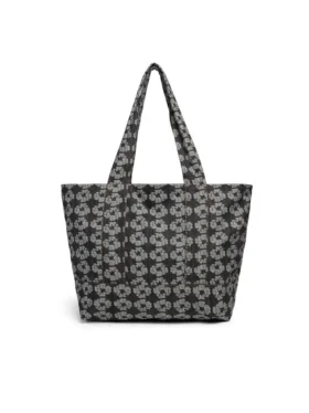 Bolsos tote de Denim con diseño de guirnaldas en jacquard, lavado oscuro