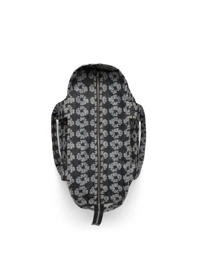 Bolsos tote de Denim con diseño de guirnaldas en jacquard, lavado oscuro