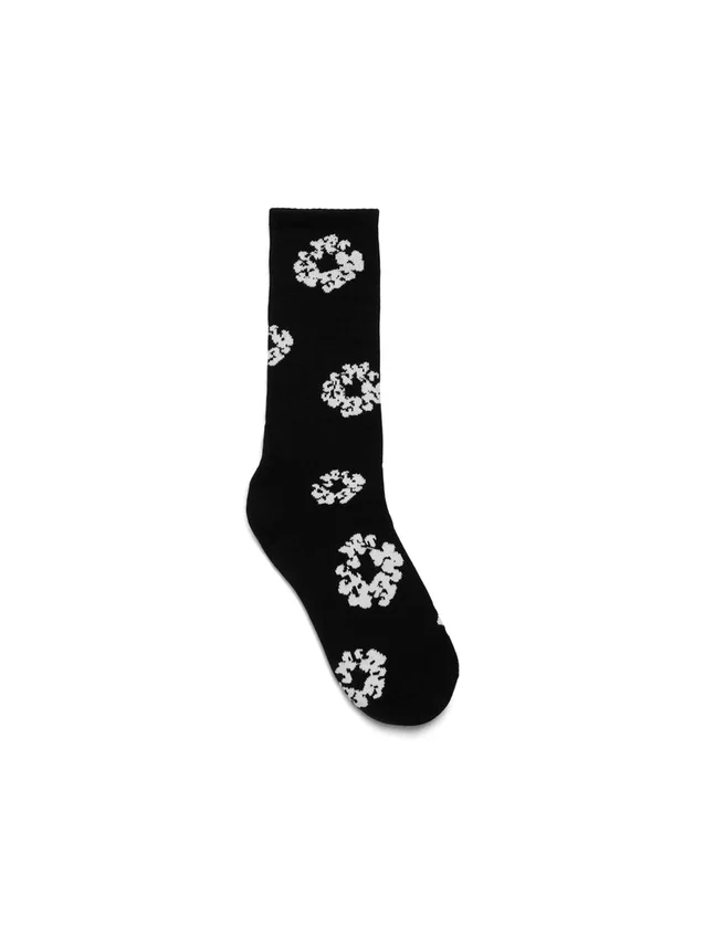 Calcetines con motivos de Cotton Wreath, negros