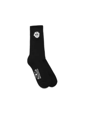 Calcetines de algodón con corona de la paz, paquete de 3, negros