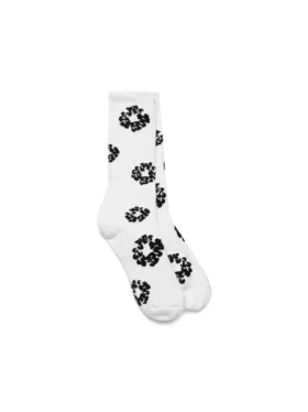 Calcetines de algodón con motivos de Coronas, blancos