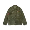 Camisa «Jungle» de cuero, verde militar