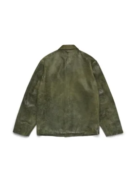 Camisa «Jungle» de cuero, verde militar