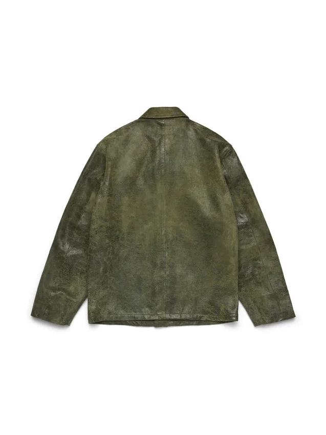 Camisa «Jungle» de cuero, verde militar