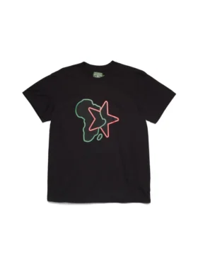 Camiseta con estrella panafricana, negra