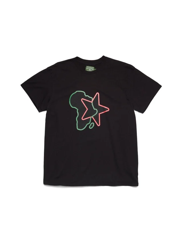 Camiseta con estrella panafricana, negra