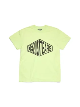 Camiseta con logotipo en relieve 3D, color lima