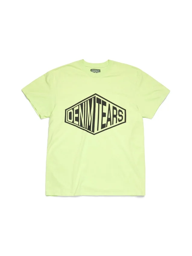 Camiseta con logotipo en relieve 3D, color lima