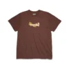 Camiseta con logotipo floral de algodón, marrón