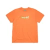 Camiseta de algodón con logotipo floral naranja
