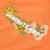 Camiseta de algodón con logotipo floral naranja