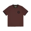Camiseta de Denim con cuello redondo marrón
