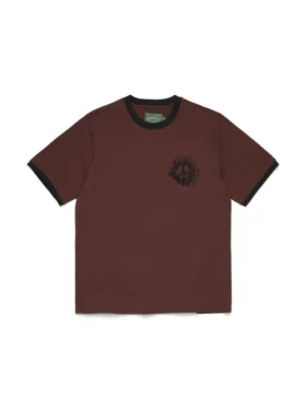 Camiseta de Denim con cuello redondo marrón