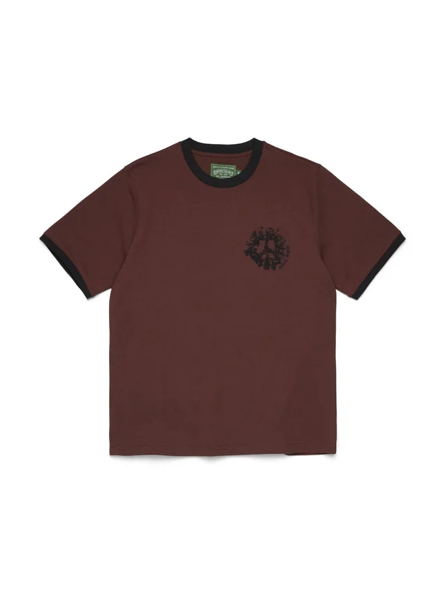 Camiseta de Denim con cuello redondo marrón