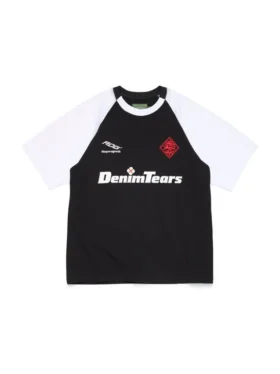 Camiseta de fútbol DT con mangas raglán, negra