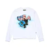 Camiseta de manga larga con la mascota Panther pintada con aerógrafo, color blanco