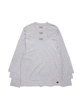 Camiseta de manga larga DT Flag, paquete de 3, color gris