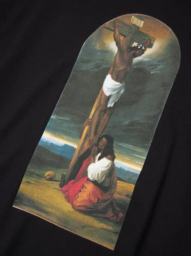 Camiseta «Santa María Magdalena al pie de la cruz», negra