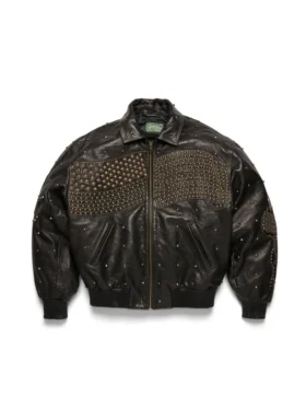 Chaqueta de cuero con tachuelas «Libertas»