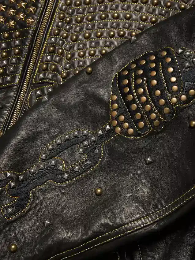 Chaqueta de cuero con tachuelas «Libertas»
