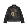 Chaqueta de cuero «Libertas Crest» en negro lavado