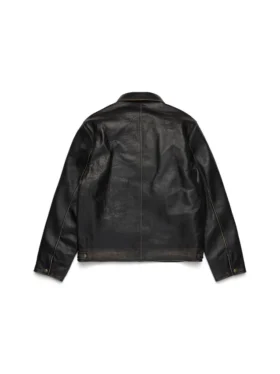 Chaqueta de cuero «Libertas Crest» en negro lavado