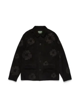 Chaqueta de soldador de ante Cotton Wreath, negra