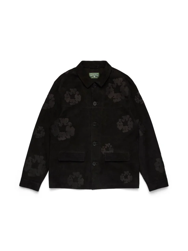 Chaqueta de soldador de ante Cotton Wreath, negra
