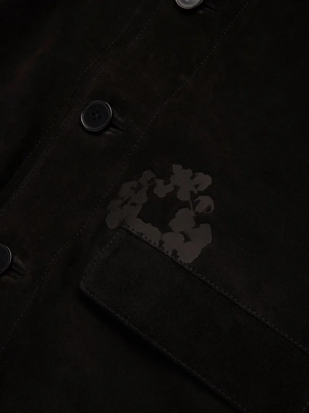 Chaqueta de soldador de ante Cotton Wreath, negra