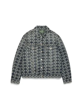 Chaqueta Denim con estampado de coronas en jacquard