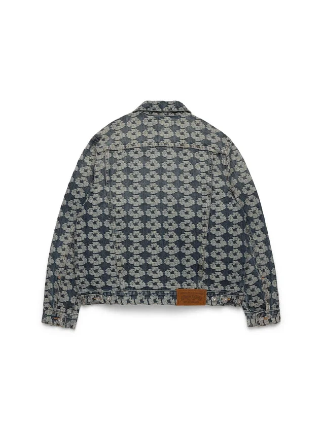 Chaqueta Denim con estampado de coronas en jacquard