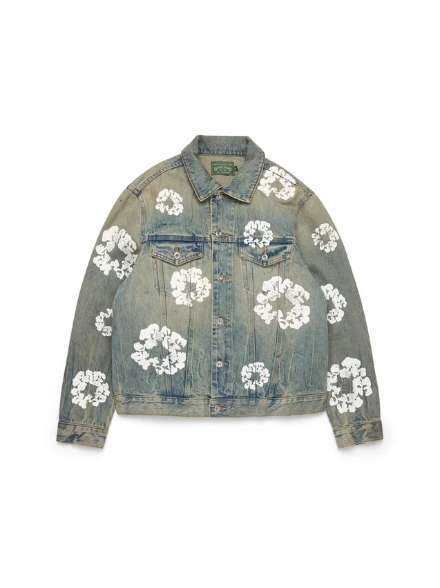 Chaqueta Denim «Cotton Wreath» con lavado sucio