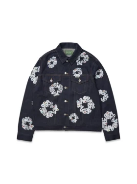 Chaqueta Denim «Cotton Wreath» con tachuelas y ribete