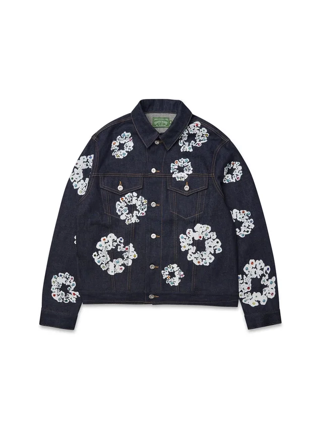 Chaqueta Denim «Cotton Wreath» con tachuelas y ribete