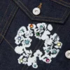 Chaqueta Denim «Cotton Wreath» con tachuelas y ribete