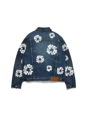 Chaqueta Denim de algodón con Cotton Wreath, lavado oscuro