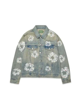 Chaqueta Denim «Studded Cotton Wreath» con lavado sucio