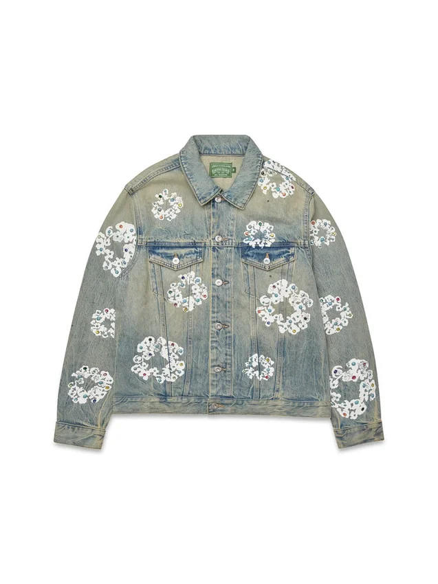 Chaqueta Denim «Studded Cotton Wreath» con lavado sucio