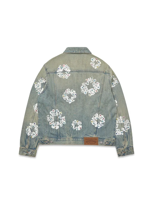 Chaqueta Denim «Studded Cotton Wreath» con lavado sucio