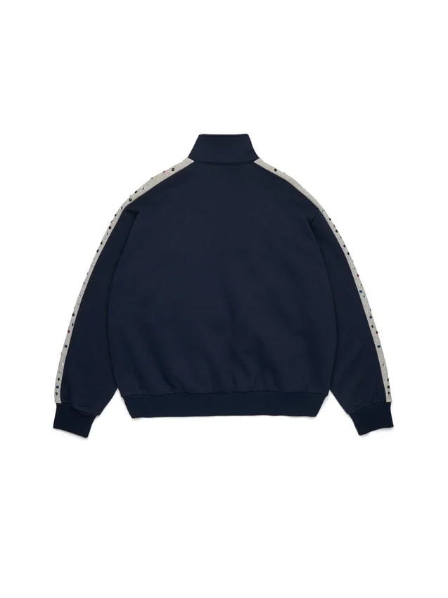 Chaqueta deportiva de forro polar con pedrería «Denim U», azul marino