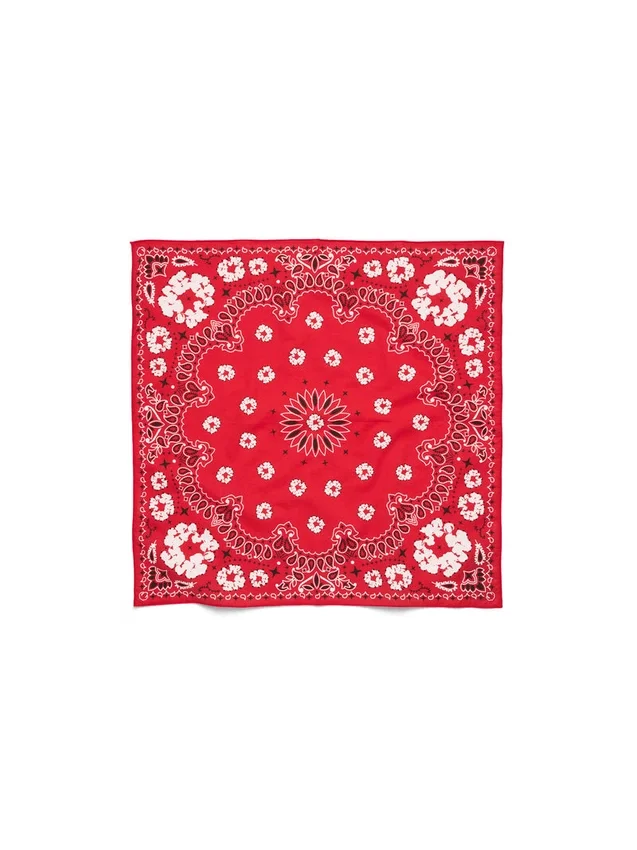 Cotton Wreath Bandana con diseño de corona y estampado de paisley, rojo