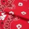 Cotton Wreath Bandana con diseño de corona y estampado de paisley, rojo