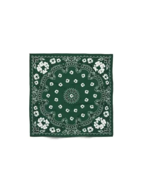 Cotton Wreath Bandana Green