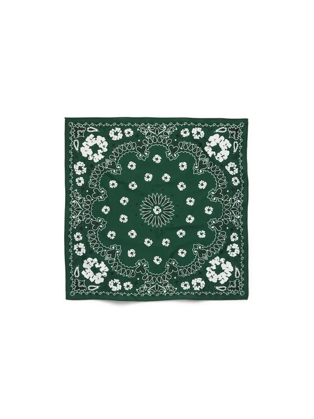 Cotton Wreath Bandana Green